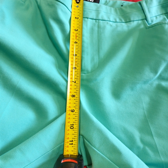 Apt. 9 Womens Capri Pants Sz 16 Teal Cotton Blend Straight Leg Curvy - Picture 9 of 12